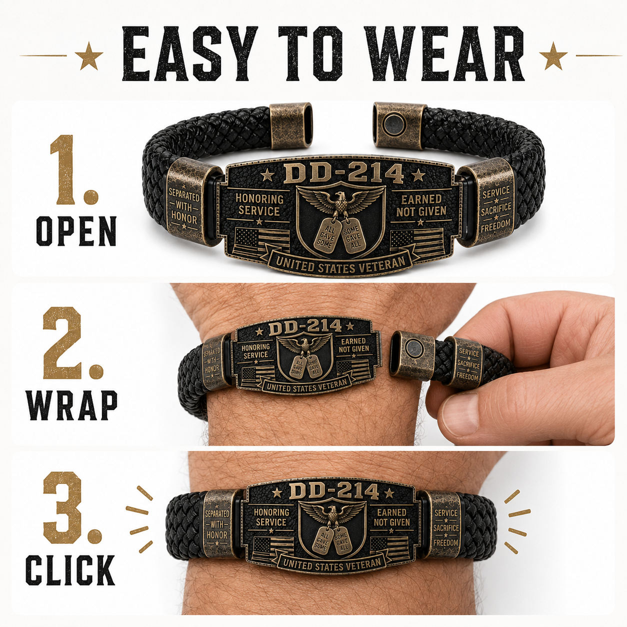 DD-214 Veteran Honor Bracelet 🎖️ Service Earned. Honor Worn.