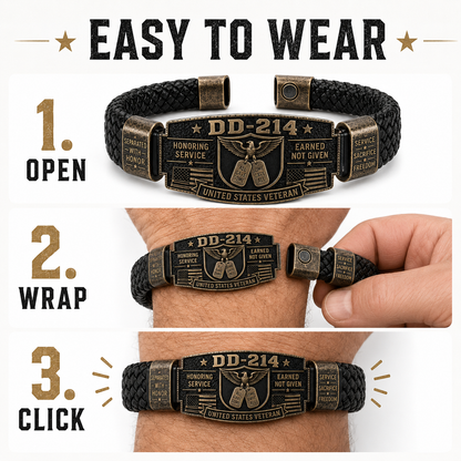 DD-214 Veteran Honor Bracelet 🎖️ Service Earned. Honor Worn.