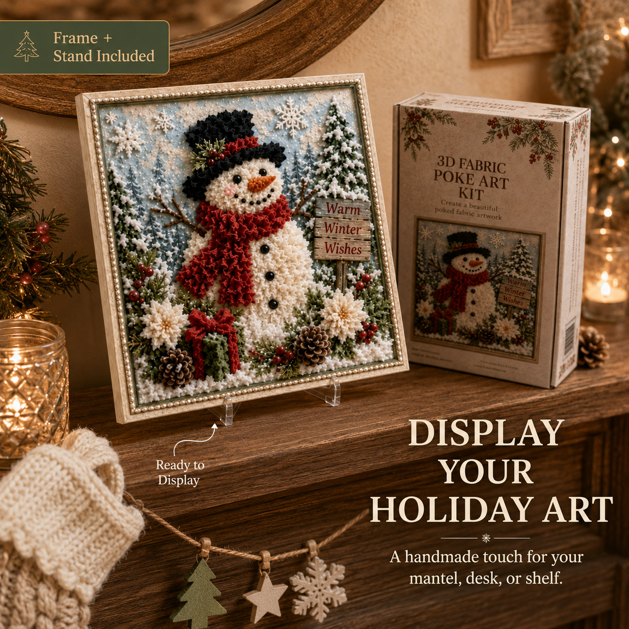 ✨ DIY 3D Christmas Fabric Poke Art | The Ultimate Holiday Gift & Décor