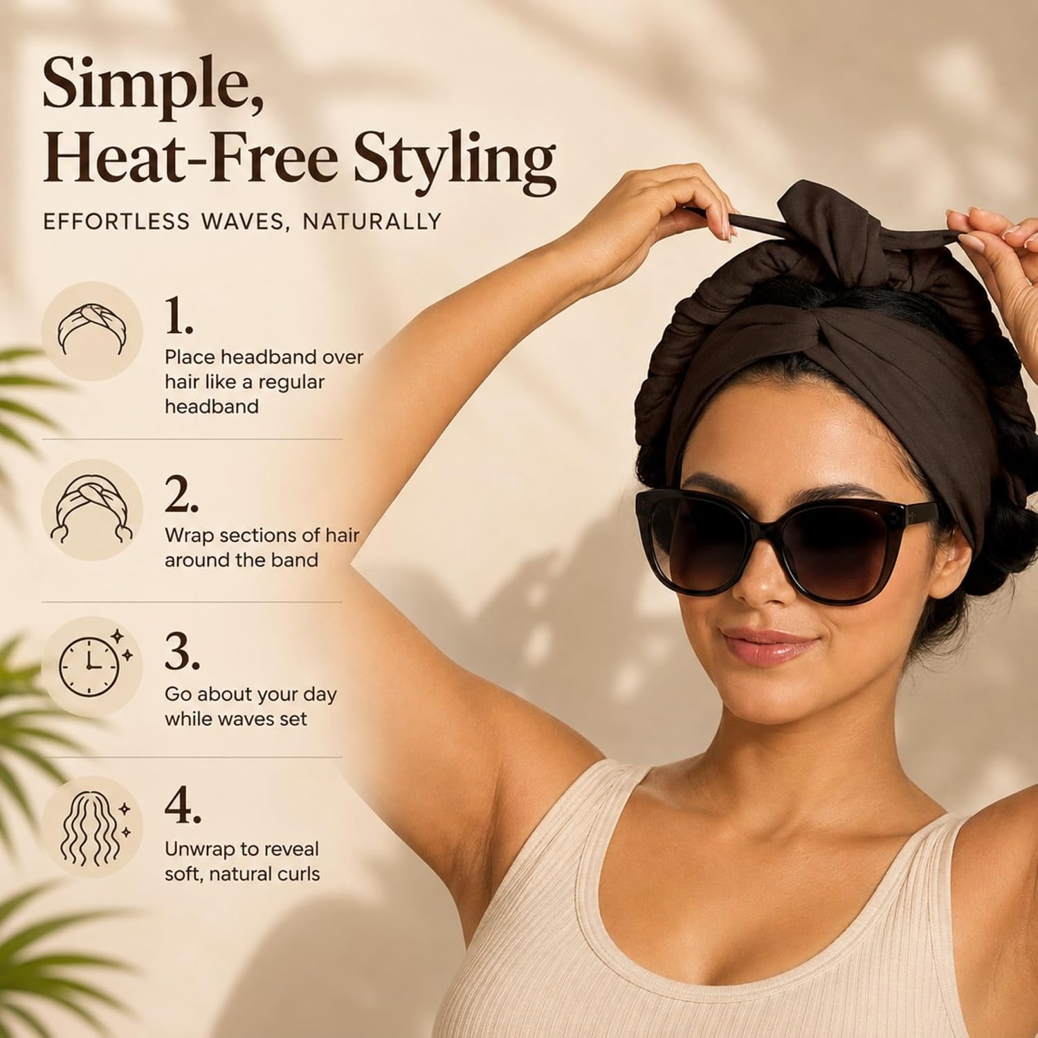 🎖️Heatless Curling Headband Active Wave Styling Wrap