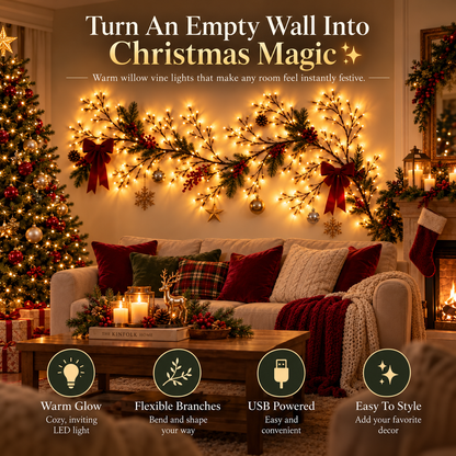 🎄Christmas Sale 49% OFF🎄Christmas Willow Vine Lights