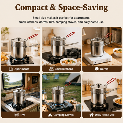 🔥Last Day 49% OFF 🔥3Pcs Stainless Steel Deep Fryer Set🍟