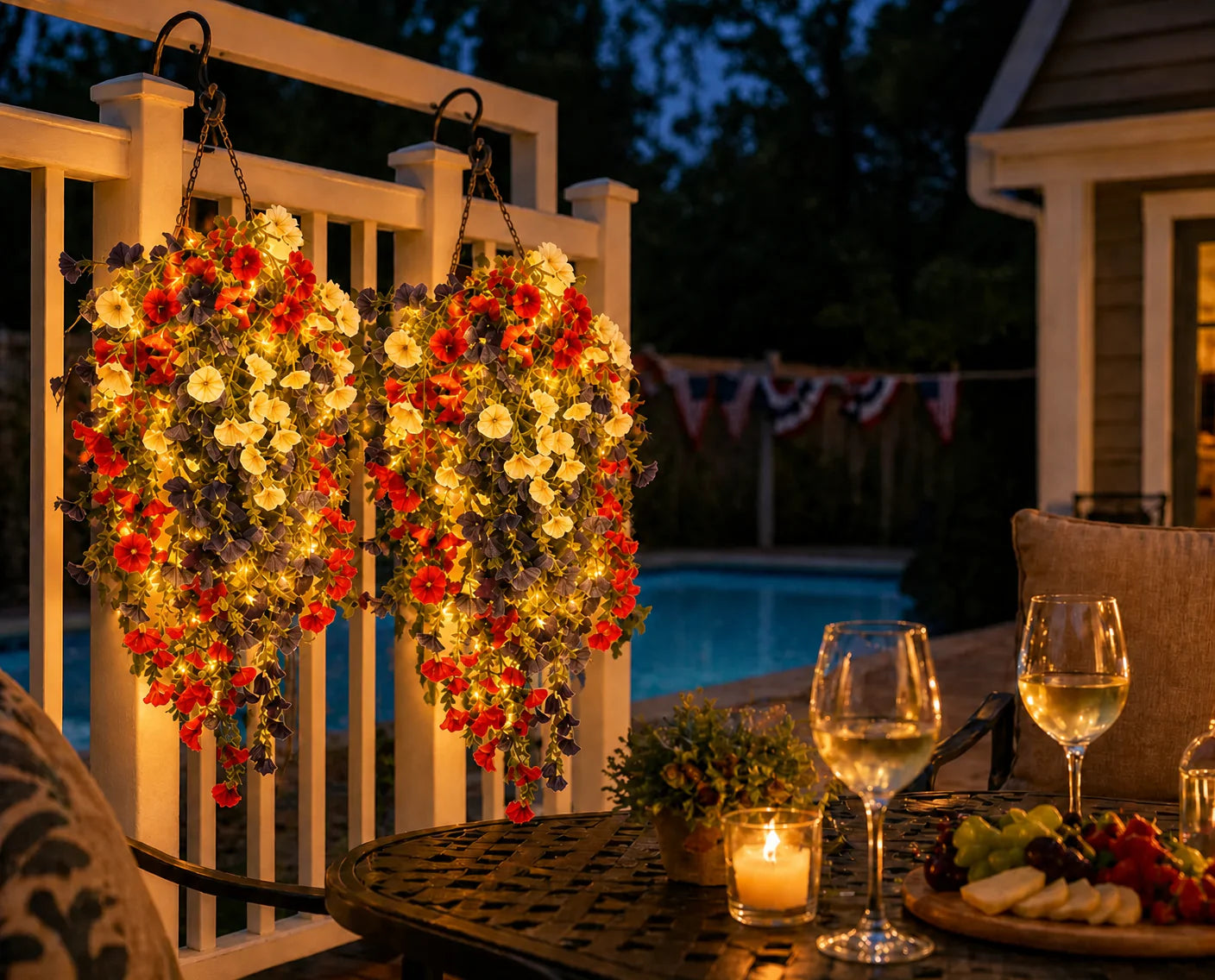 ✨ Celebrate America’s 250th Anniversary with Patriotic Hanging Flower Baskets