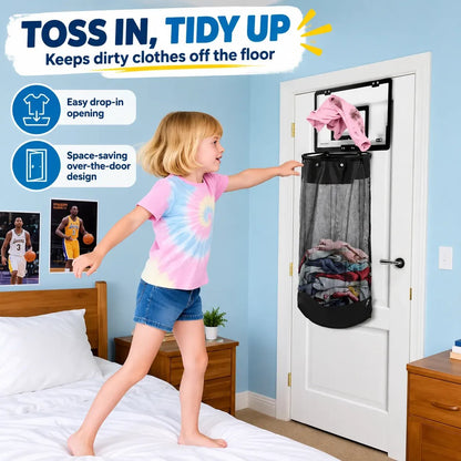 🔥Hot Sale 50% OFF-Christmas Over-the-Door Basketball Hoop Laundry Hamper