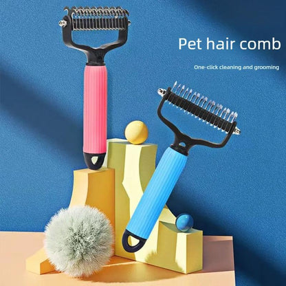 🔥Hot Sale 50% OFF🔥Double Sided Dog Detangling Comb for Shedding and Matted Hair