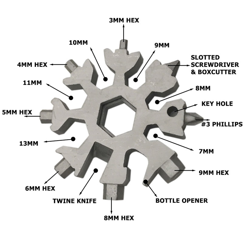 Snowflake - 18-in-1 Multi-Tool Christmas Gift Set 2026