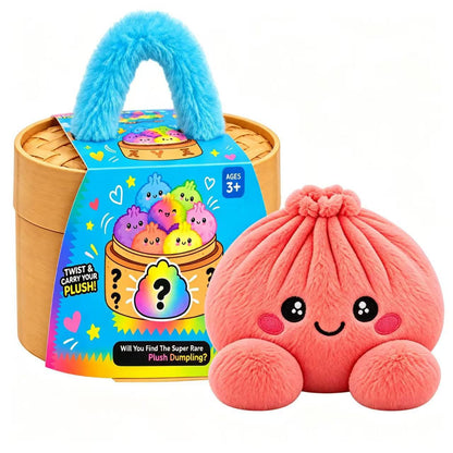 🔥Hot Sale 50% OFF🔥-🌈Cute Plush StuffedDumpling Squishies, BigRainbow Squishes withSteamer🥟🎁