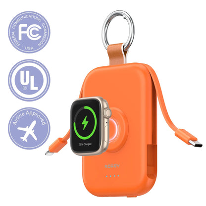 ⚡Hot Sales 49% OFF🔥5000mAh Portable Charger Power Bank with Built-in Cables Travel Keychain Battery Pack