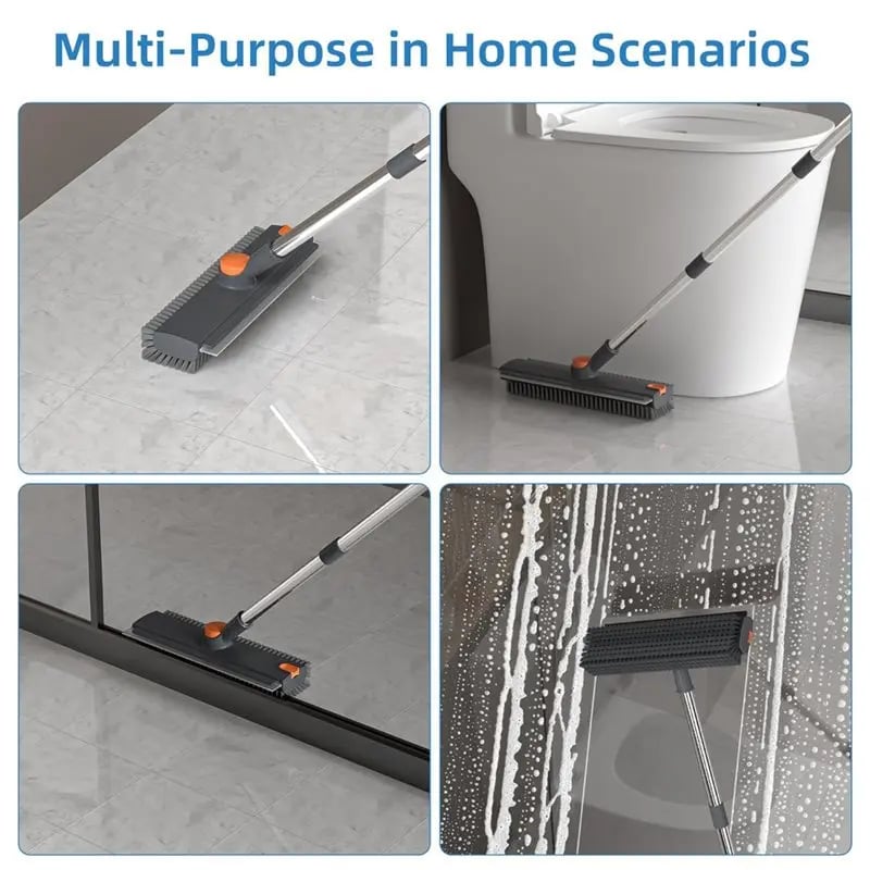 3-in-1 Adjustable Floor Scrub Brush – 360° Rotating Cleaning Tool