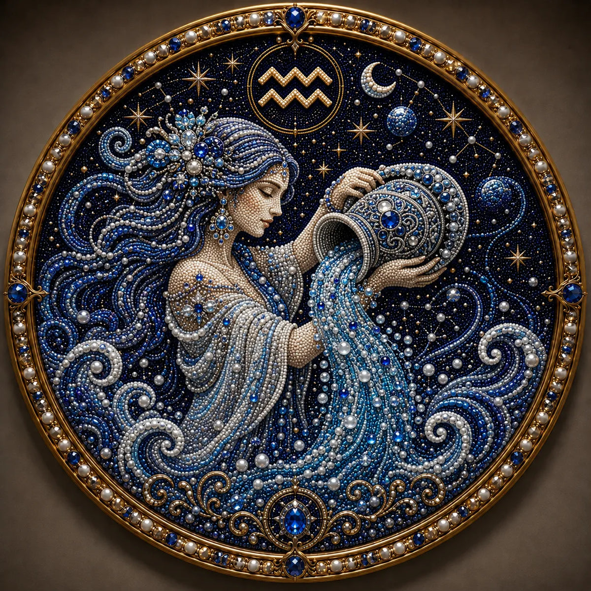 49% OFF – ✨ Premium 3D Pearl 12 Zodiac Signs Art Kit | Luxury Flocked Canvas with Scratch-Resistant Non-Fading Pearl Beads DIY Handmade Astrology Decor ♈🌙💎