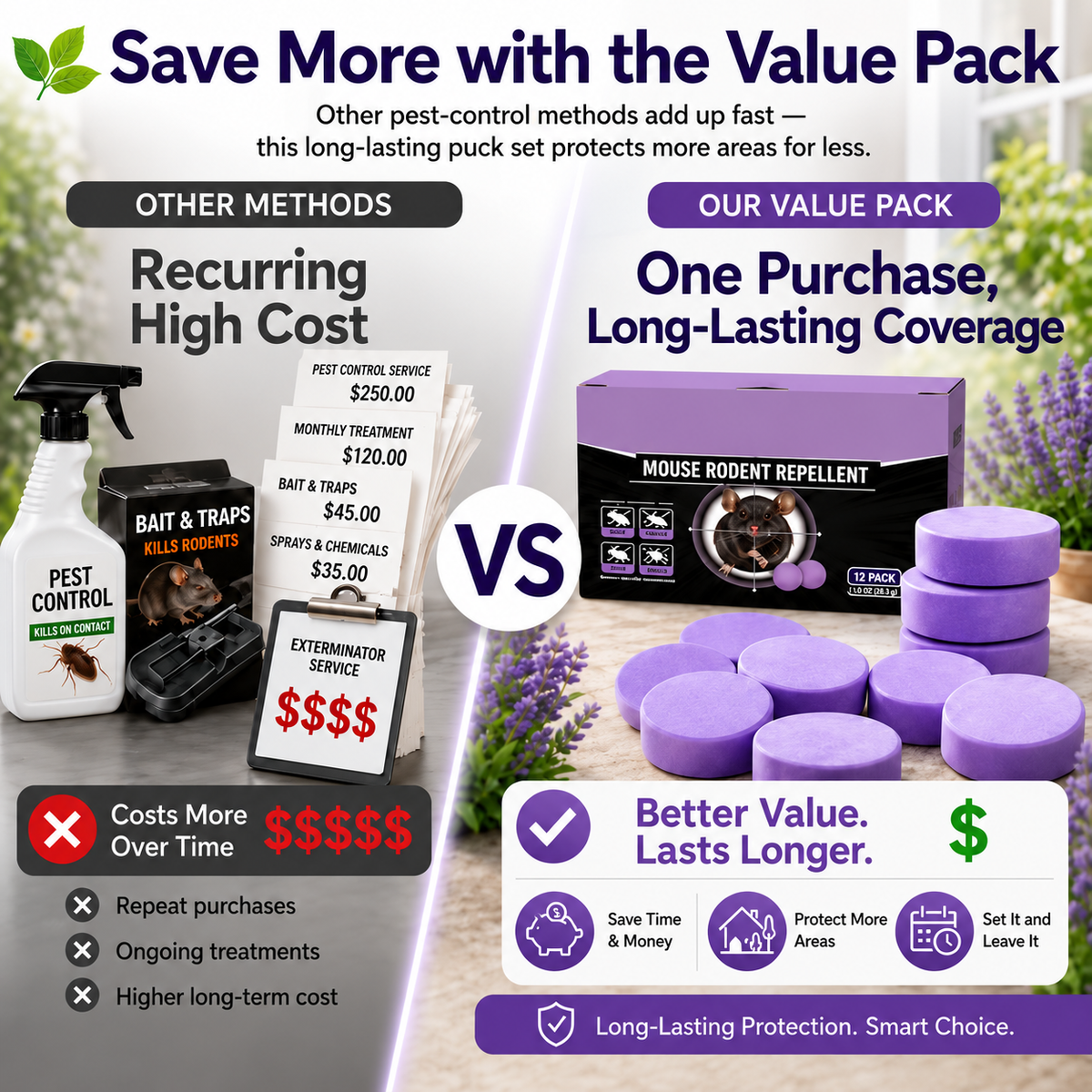 ✅ 10,000+ Happy Customers 🐭 All-Natural Peppermint & Cinnamon Pest & Rodent Repellent Pucks 🕷️🐍