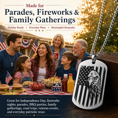 🔥Hot Sale 50% OFF🔥1776–2026 Eagle Dog Tag Necklace
