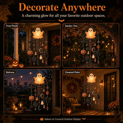 👻Haunted Ghost Wind Chime – Glowing Halloween Outdoor Porch & Garden Decor