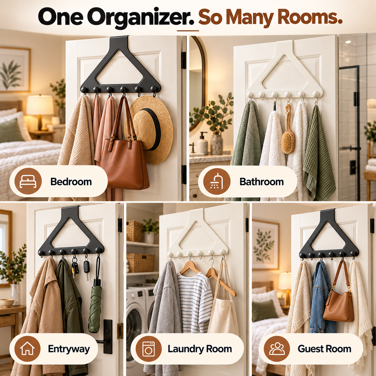 🔥Hot Sale🔥6-Hook Over the Door Organizer