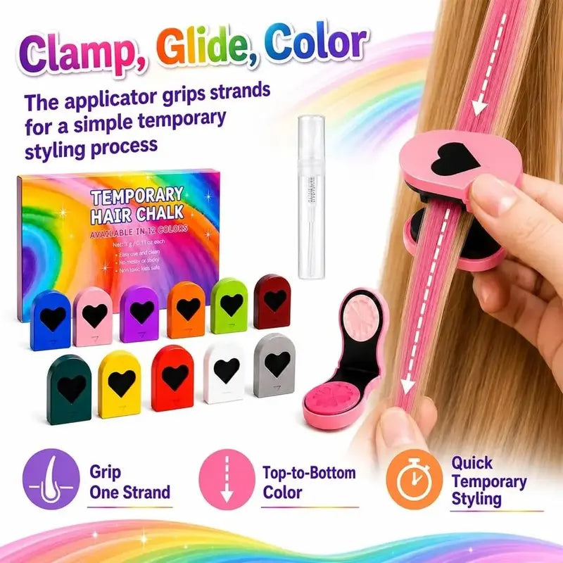 🔥Hot Sale 49% OFF🔥6/12 Bold Vibrant Powder Form Temporary Hair Chalk Dye
