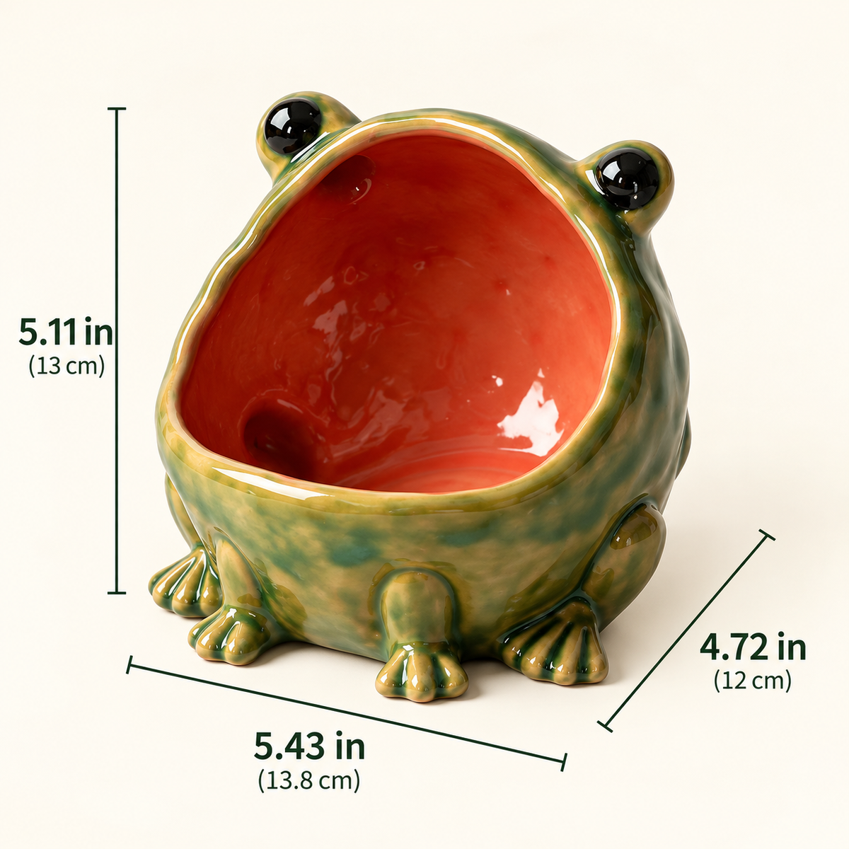 🐸 Funny Big-Mouth Ceramic Frog Storage Bowl