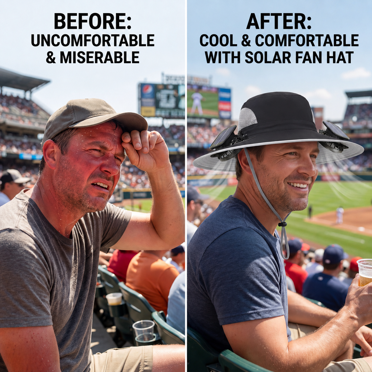 🔥New Solar-Powered Outdoor Cooling Fan Hat
