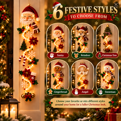 🔥Hot Sale 50% OFF🔥Glowing Christmas Door Hanger 🎄✨