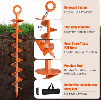 🔥Hot Sale 49% OFF🔥Heavy-Duty Spiral Ground Anchor Kit