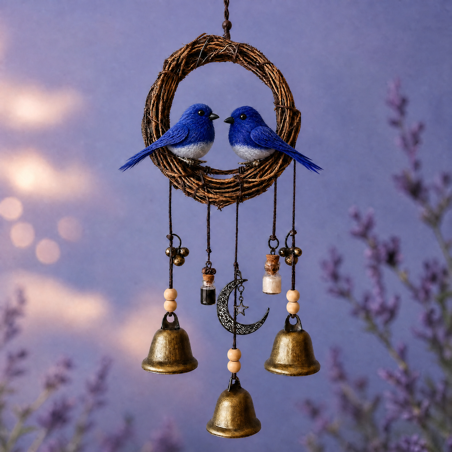🐦Lovebirds Wind Chime - Handcrafted Rustic Home