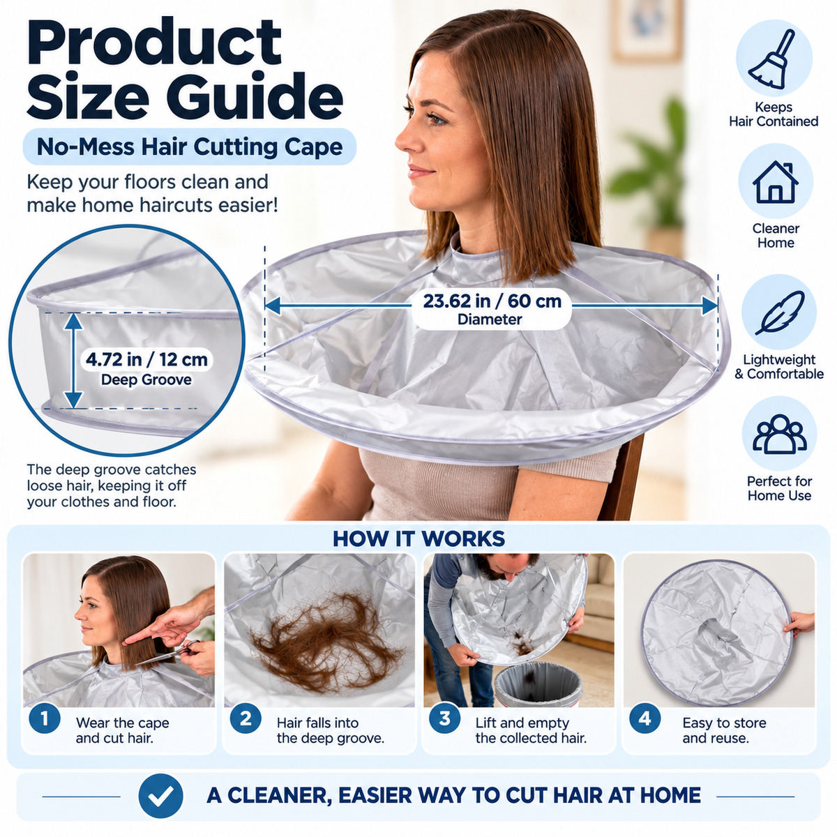 🔥Hot Sale 49% OFF🔥No-Mess Hair Cutting Cape