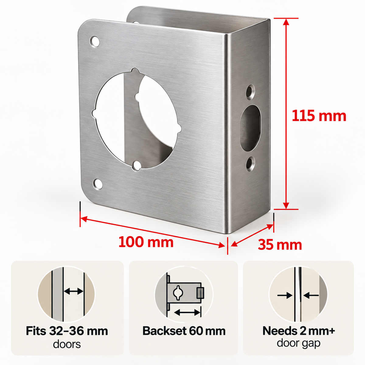 Door Lock Hole Repair &amp; Reinforcement Plate