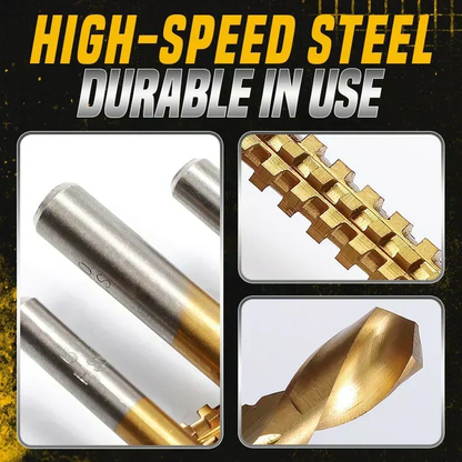 🛠️ LIMITED-TIME 49% OFF! ✨ Twist Drill Bit Set – Titanium-Coated, Serrated, Multi-Material 🔩
