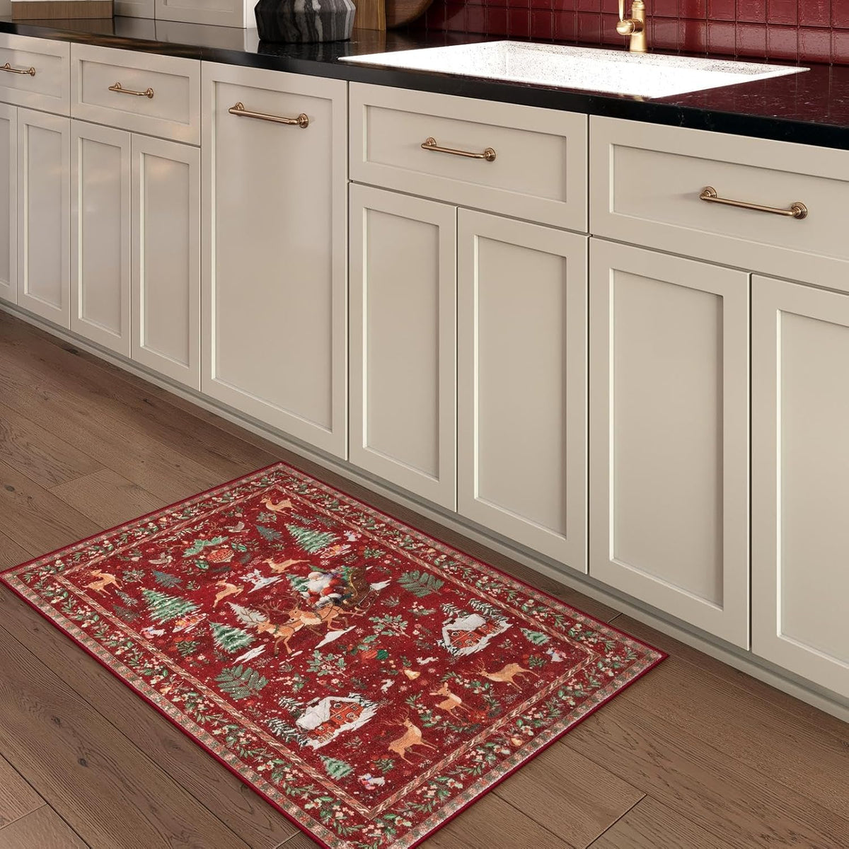 🎄Christmas Sale 49% OFF🎄Christmas Deer Santa Long Rug