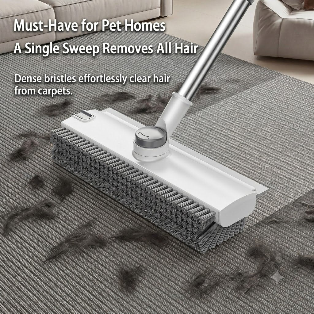3-in-1 Adjustable Floor Scrub Brush – 360° Rotating Cleaning Tool