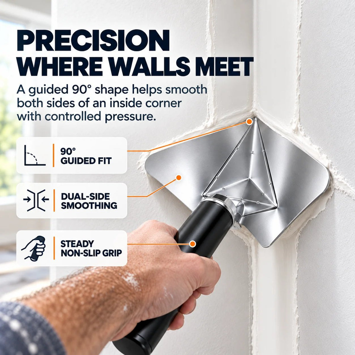 ⏰Limited Stock 60% OFF🔥Drywall Corner Finishing Trowel 🛠️ Create Perfect Inside Corners With Less Rework