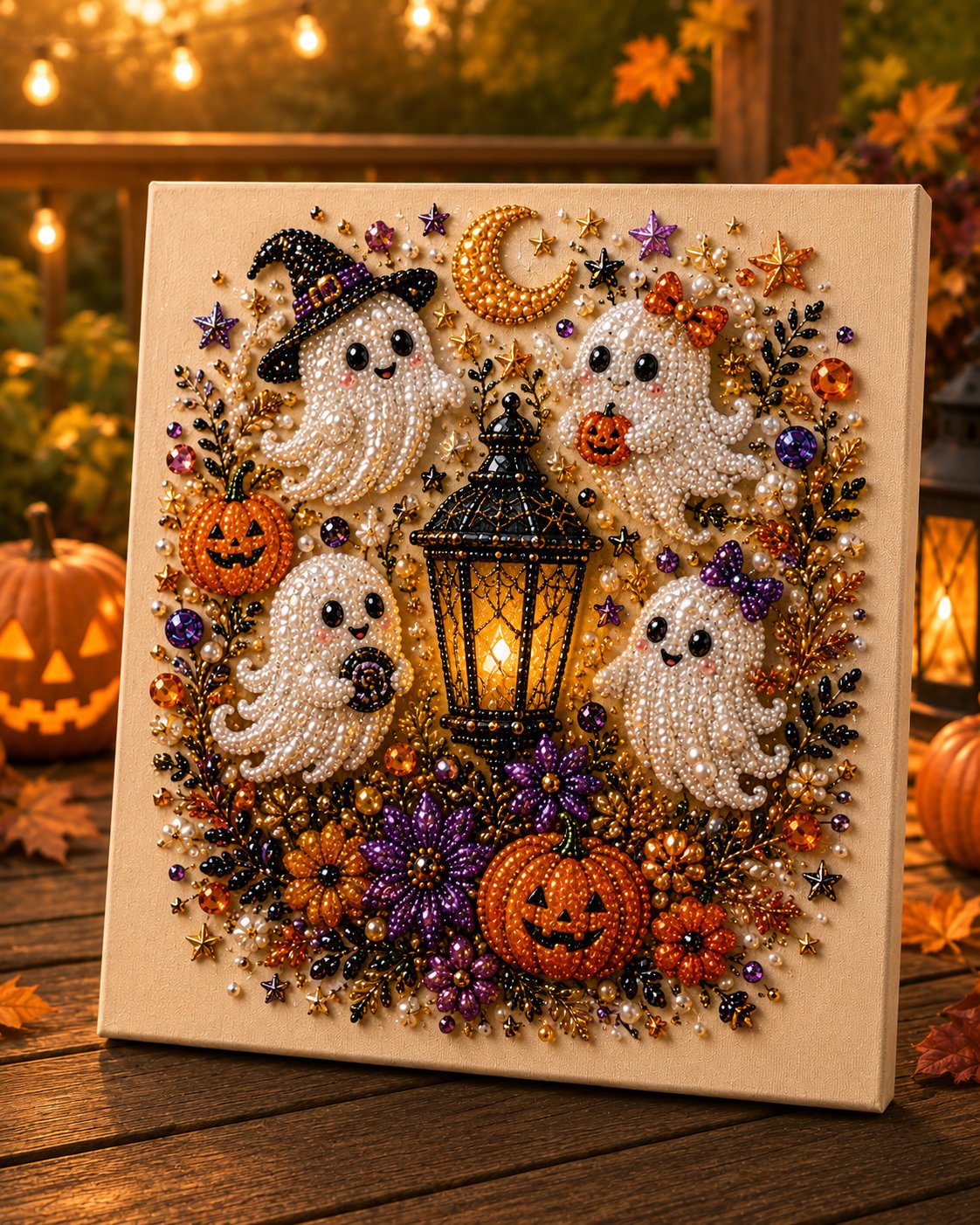 🔥 Last Day 42% OFF – 👻✨ Halloween Pearl Art DIY Kit – Turn Tiny Pearls into Spooky-Cute Magic