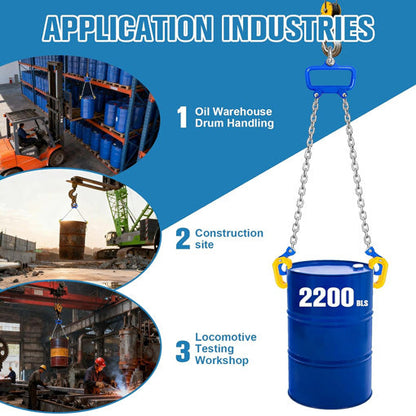 Chain Drum Lifter with Self-Locking Hook