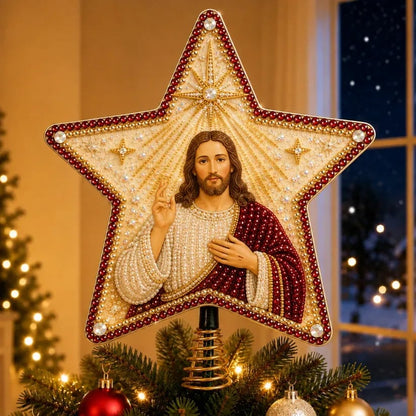 🔥LAST DAY 69% OFF - ⭐ Christian Faith Nativity Pearl Diamond Art Tree Topper Kit – Handcrafted Christmas Keepsake & Holiday Decor