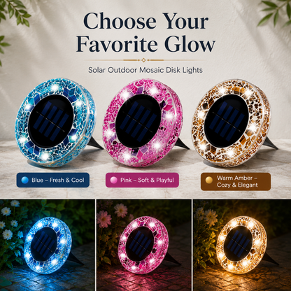 ✨Solar Outdoor Mosaic Disk Lights