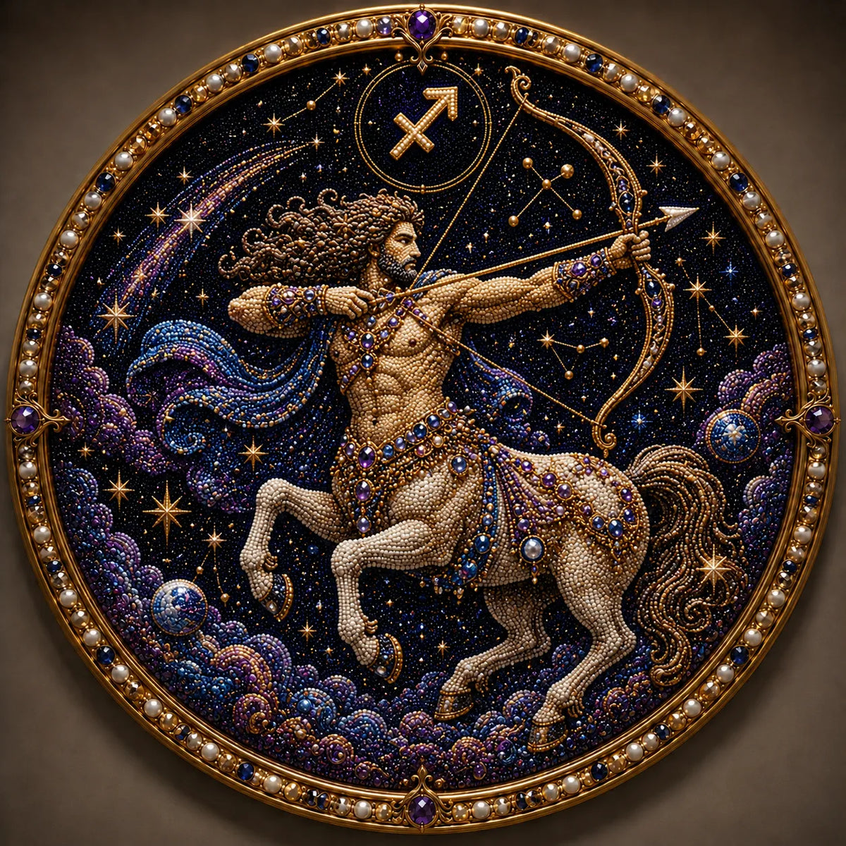 49% OFF – ✨ Premium 3D Pearl 12 Zodiac Signs Art Kit | Luxury Flocked Canvas with Scratch-Resistant Non-Fading Pearl Beads DIY Handmade Astrology Decor ♈🌙💎