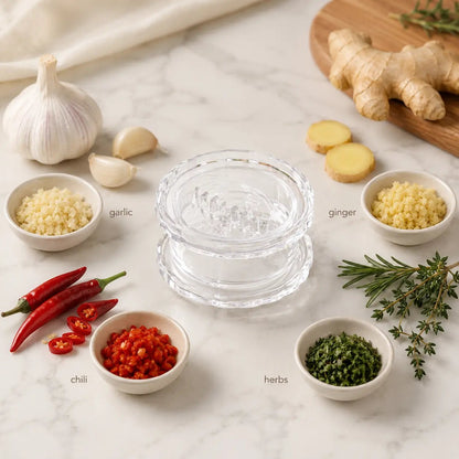 🔥Hot Sale 50% OFF🔥2PCS Clear Manual Garlic Twister and Ginger Mincer Tool