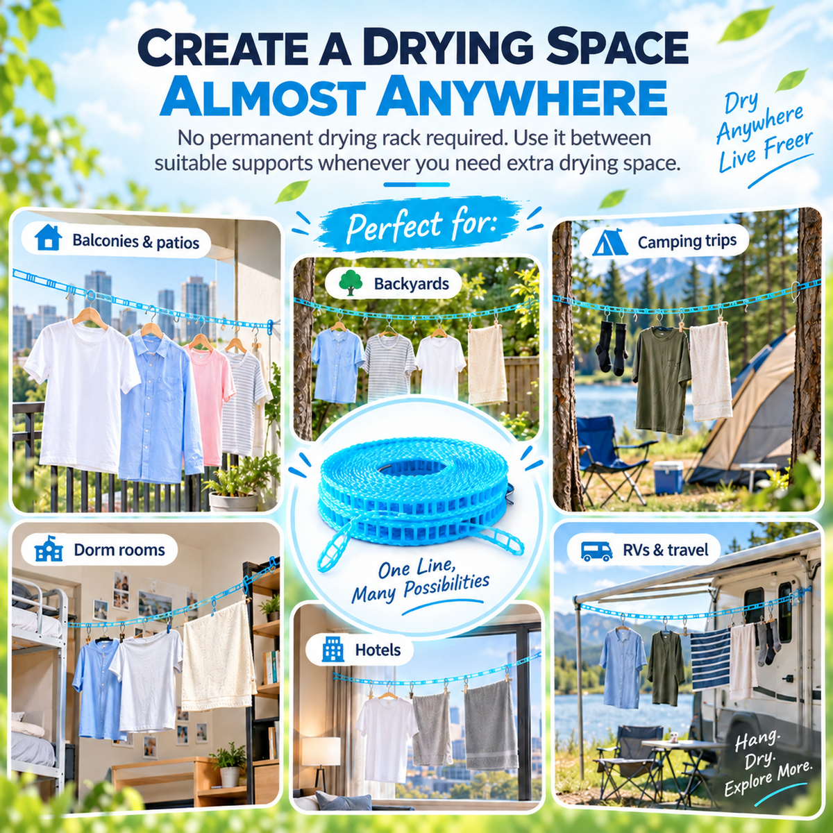 🔥 Limited-time 50% off —Windproof Ladder Clothesline
