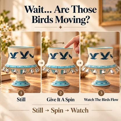 🐦Flying Bird Handcrafted Ceramic Spinner Goblet