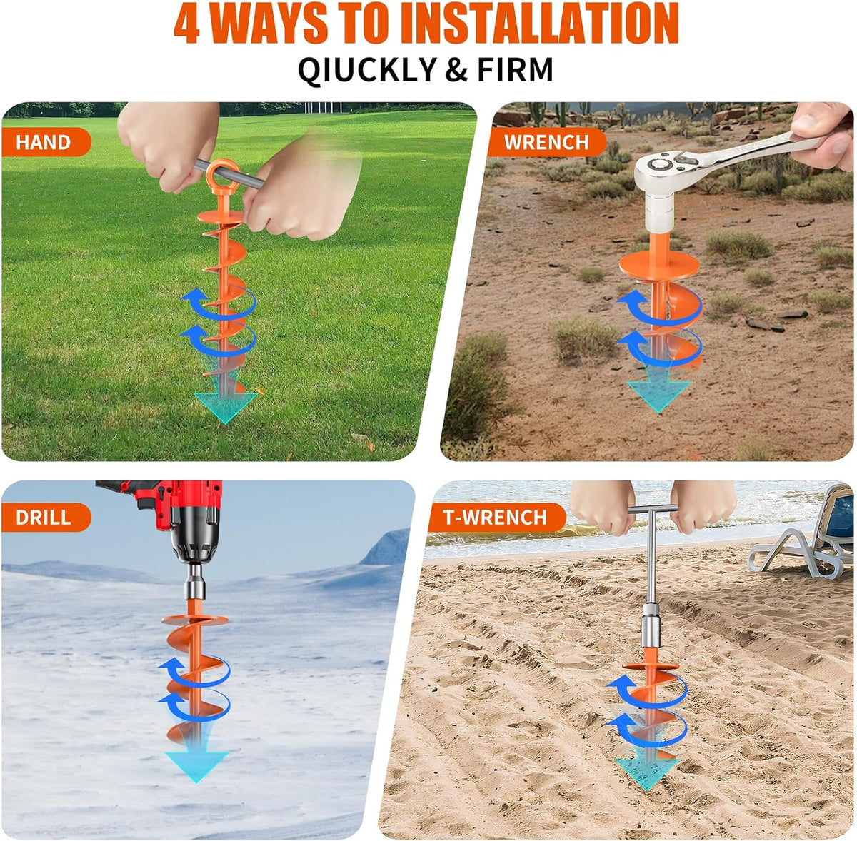🔥Hot Sale 49% OFF🔥Heavy-Duty Spiral Ground Anchor Kit