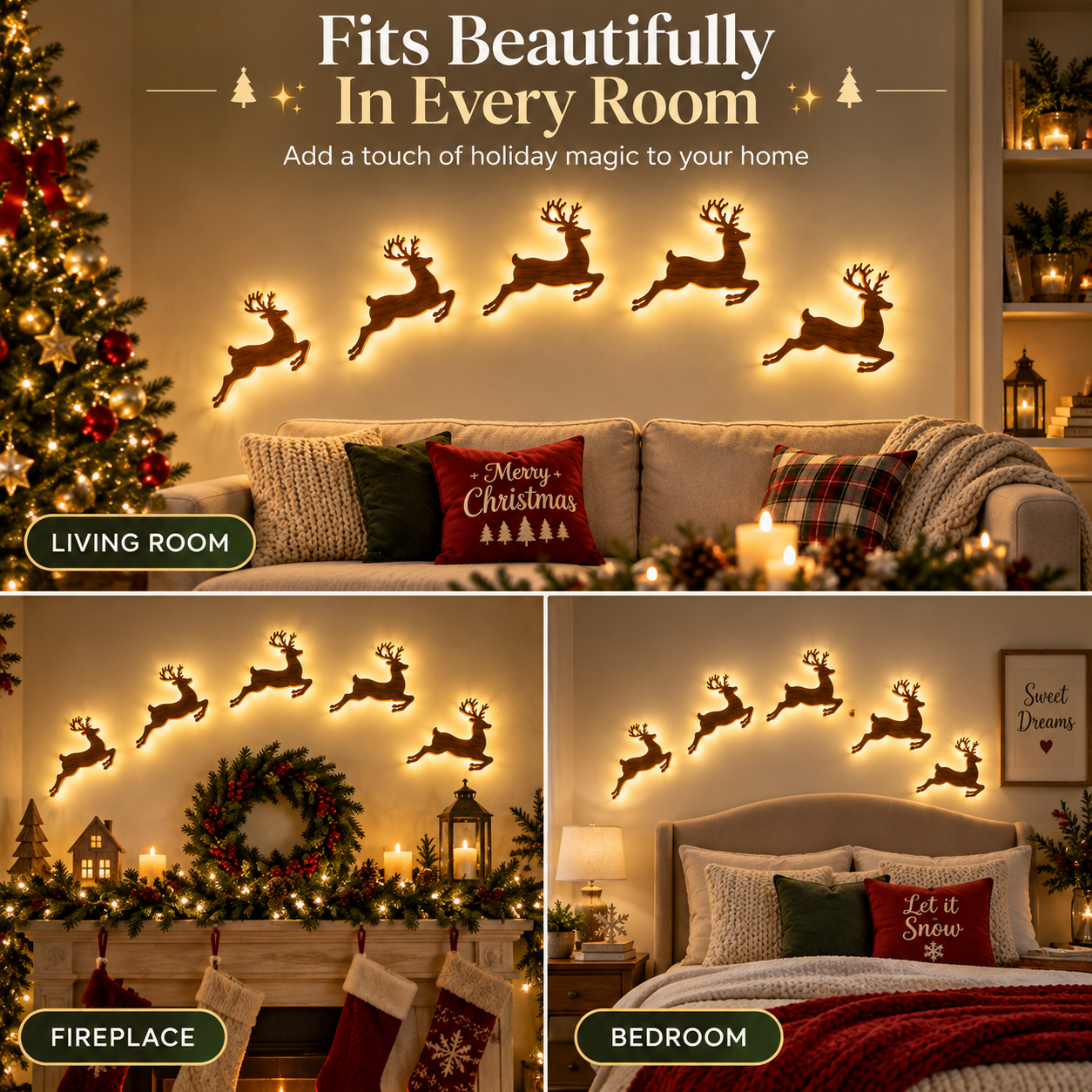 🔥Christmas Sale 49% OFF🎄Glowing Reindeer Wall Decor