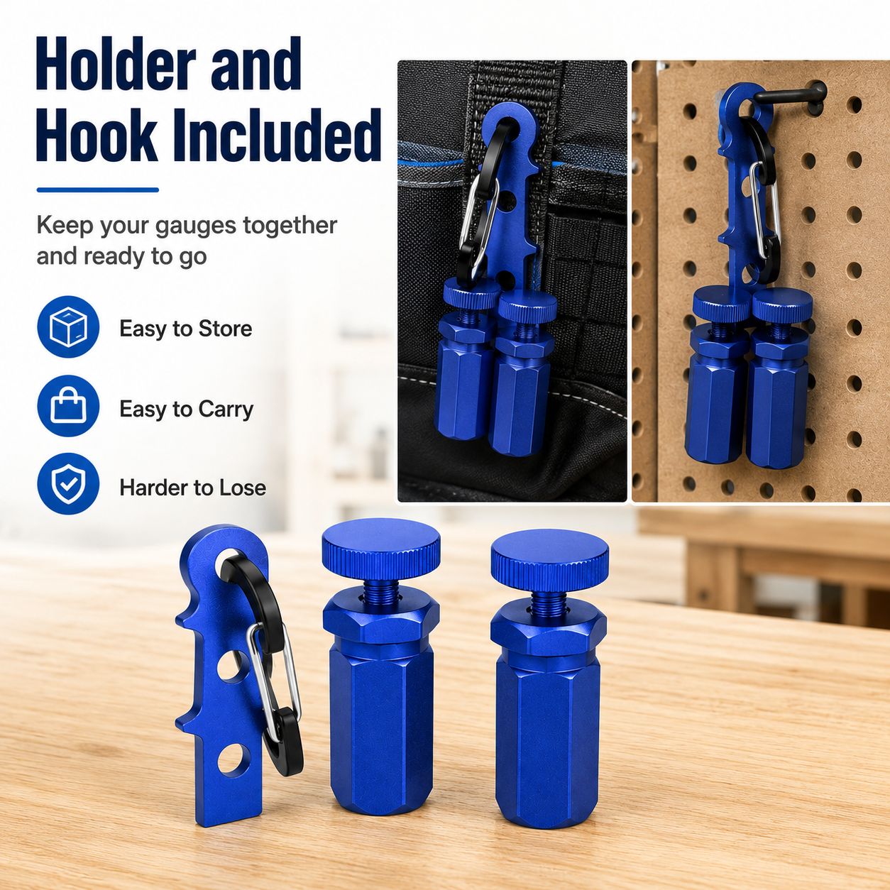 Tall Stair Gauges for Framing Square with Holder and Hook