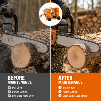 Portable Chainsaw Chain Sharpening Jig  |  Hand-Crank Guide for Fast, Consistent Chain Maintenance