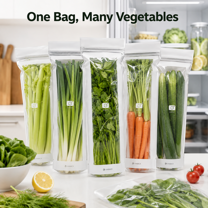 🥬 50/100PCS Reusable Fresh-Keeping Produce Bags, Double-Zip Seal Freshness Bags for Kitchen