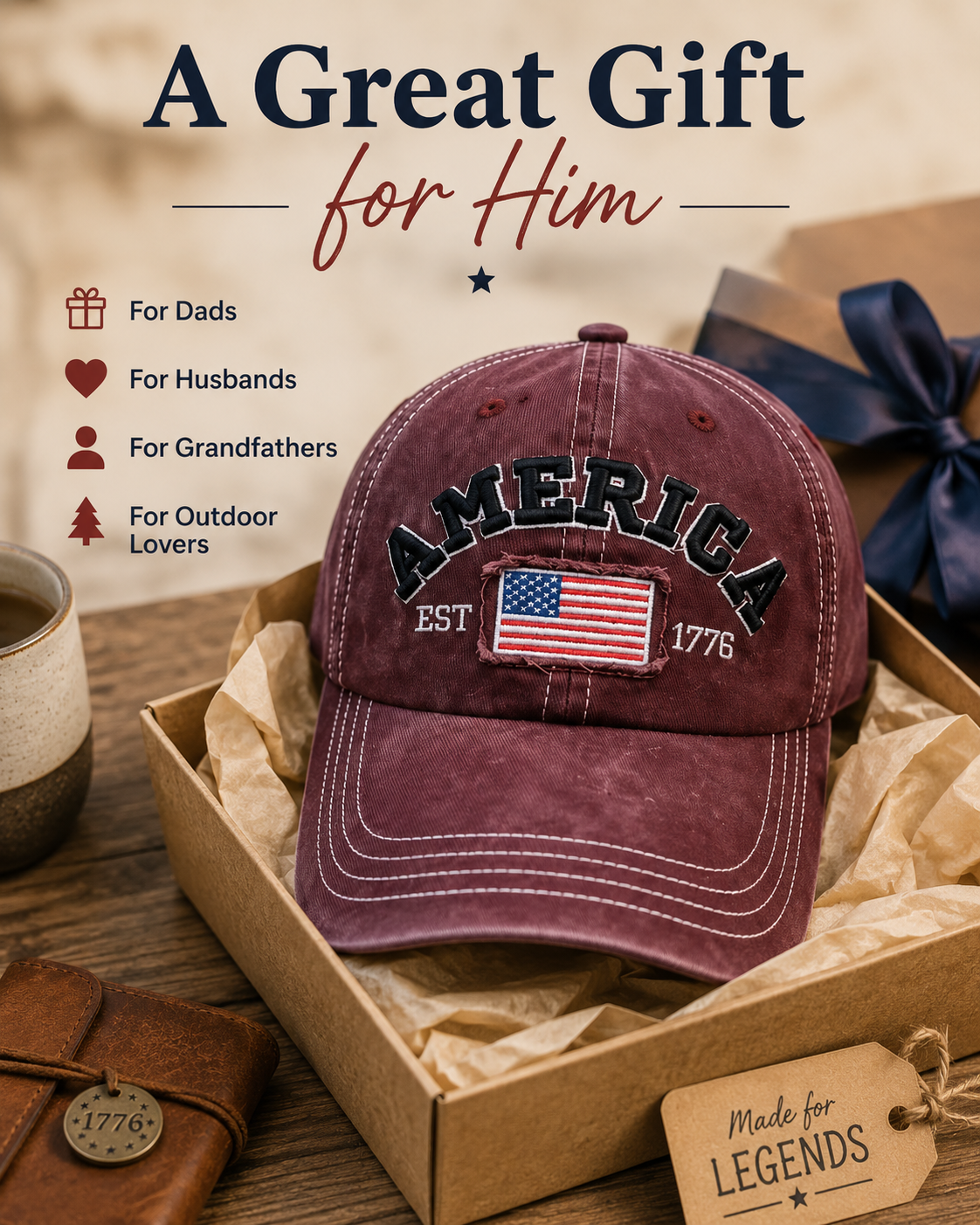 🔥Hot Sale 50% OFF🔥Vintage American-Style Commemorative Cap
