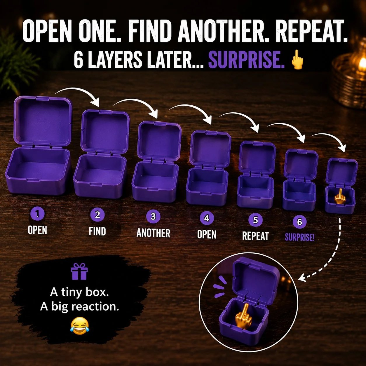 🎁 Multi-Layer Nesting Surprise Gift Box – 6 Layers Of Pure Prank Fun 😂🖕