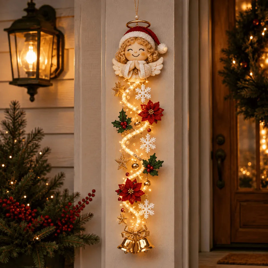 ⏳ 49% OFF Last Day｜🎄 MerryCascade™ Glowing Christmas Door Hanger, 6 Festive Lighted Designs ✨