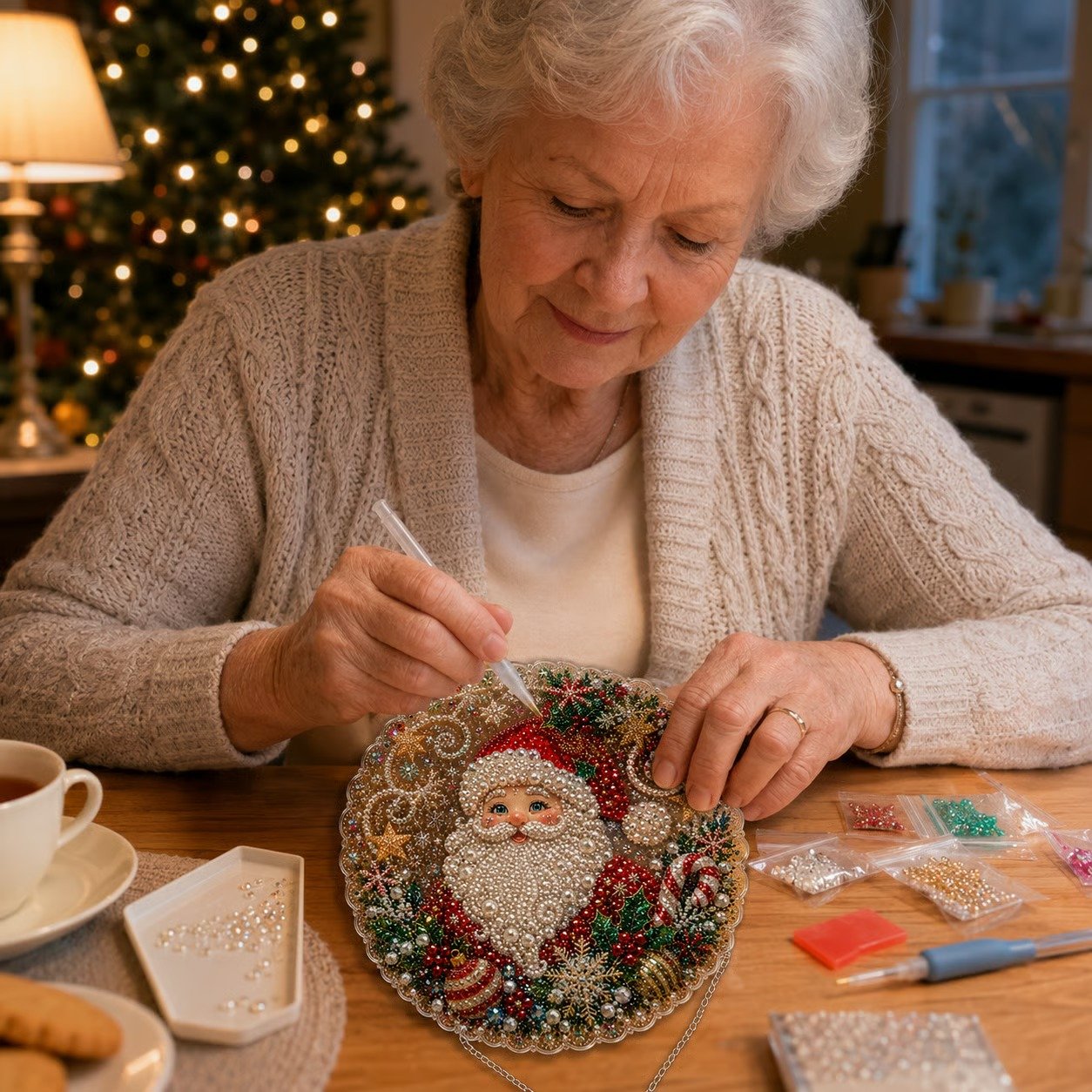 DIY Christmas Pearl Diamond Art Hanging Ornament Kit