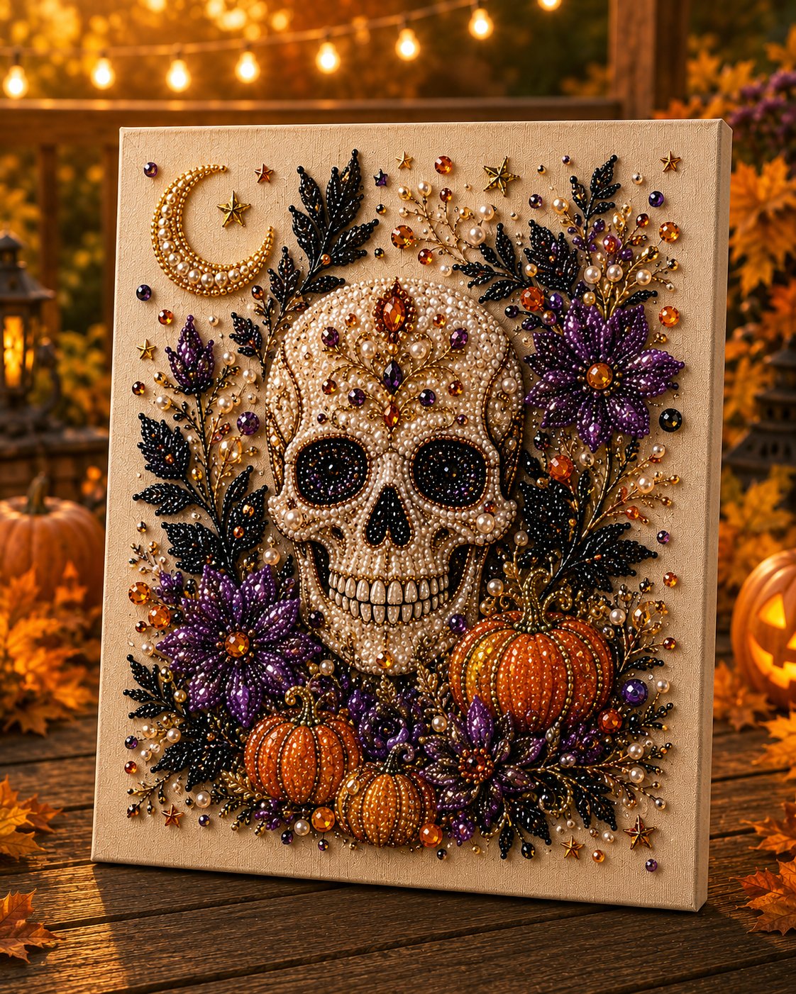 🔥 Last Day 42% OFF – 👻✨ Halloween Pearl Art DIY Kit – Turn Tiny Pearls into Spooky-Cute Magic