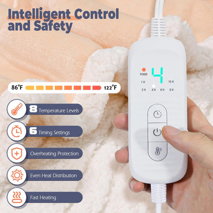 Wearable Heated Blanket with Sleeves & Foot Pocket