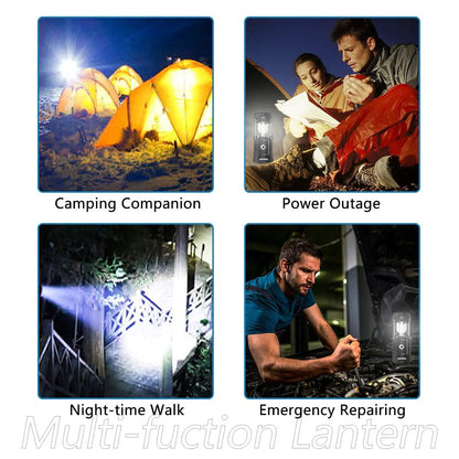 Solar USB Rechargeable Lanterns for Camping and Emergency Prep, Ultra Bright LED Collapsible Lanterns with Phone Charging, Portable USB Solar Powered Lights for Power Outages, Hurricanes, Storms, 2 Pack